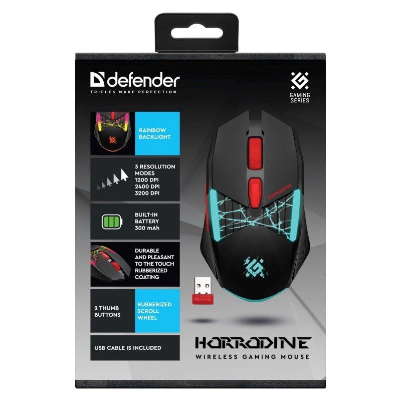 Gaming-mus Defender GM-237 HORRODINE Sort 3200 DPI #7