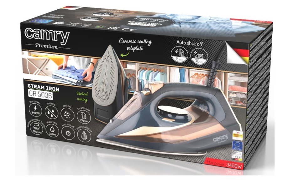 Camry sort-kobber dampstrygejern CR 5036 3400W #6