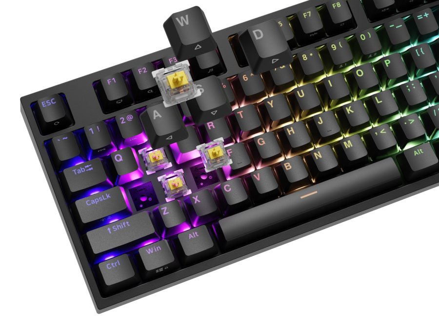 KLAWIATURA DLA GRACZY GENESIS THOR 404 US PODWIETLENIE RGB MECHANICZNA CZARNA GATERON YELLOW PRO #9