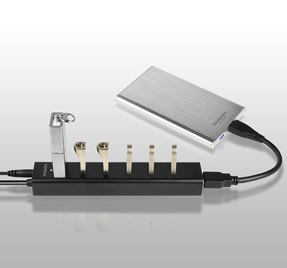 Axagon HUE-SA7BP interface hub USB 3.2 Gen 1 (3.1 Gen 1) Type-A 5000 Mbit/s Sort #4