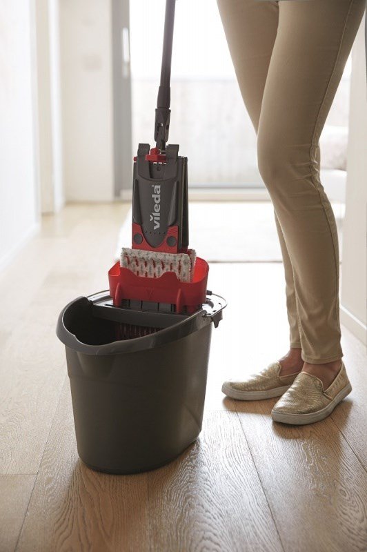 Mop with Bucket Vileda Ultramax Sort Rd Plastik Fiber #3