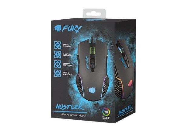 FURY Hustler mus Spil Ambidextrous USB Type-A Optisk 6400 dpi #6