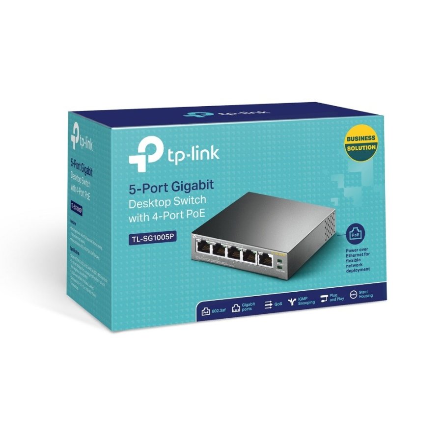 TP-Link TL-SG1005P Ikke administreret Gigabit Ethernet (10/100/1000) Str�m over Ethernet (PoE) Sort #5