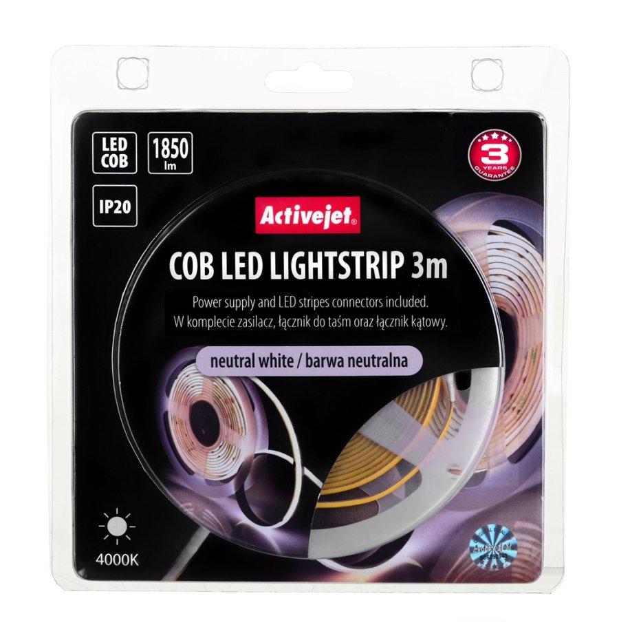 Activejet AJE-COB 3m neut led strips Universal stribelys Indendrs #2