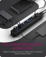 ICY BOX IB-HUB1717-U3 USB 3.2 Gen 1 (3.1 Gen 1) Type-A 5000 Mbit/s Sort #4