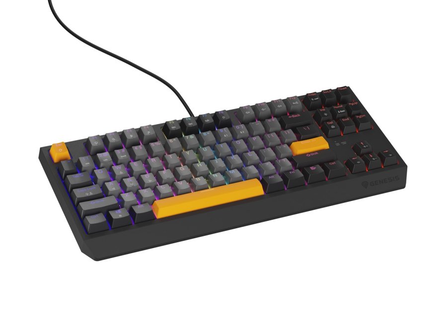 GENESIS Thor 230 TKL tastatur Spil USB + RF Wireless + Bluetooth QWERTY Sort, Gr, Orange #5
