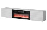 Cama RTV-skab TULA 183x35x37 hvid mat + sort pejs #1