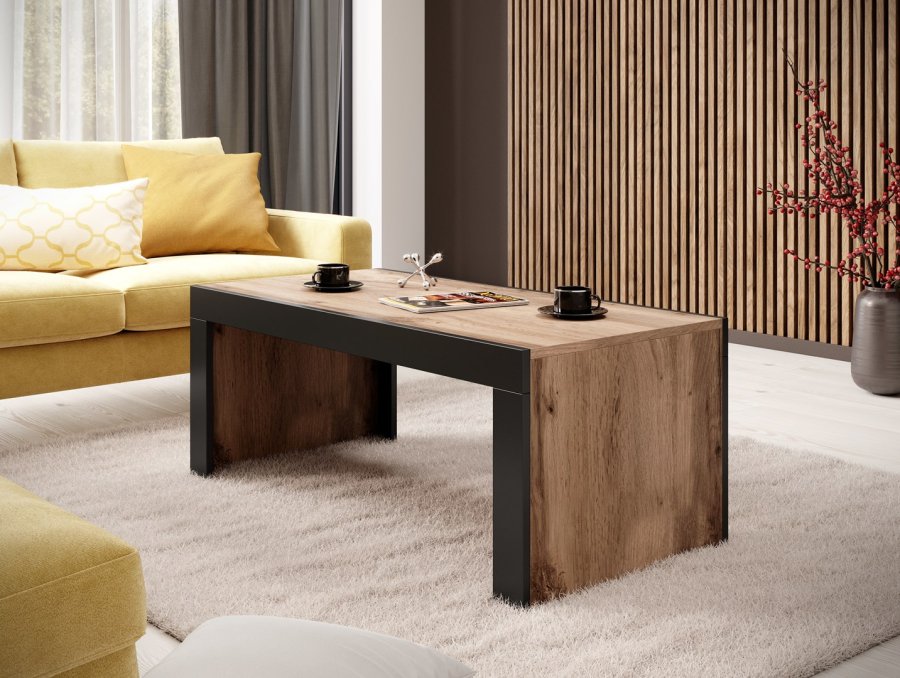 Cama MILA bnk/bord 120x60x50 egetr wotan + sort #2