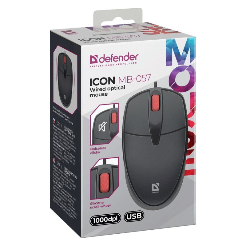 Optisk mus Defender DEFENDER ICON MB-057 Sort #3