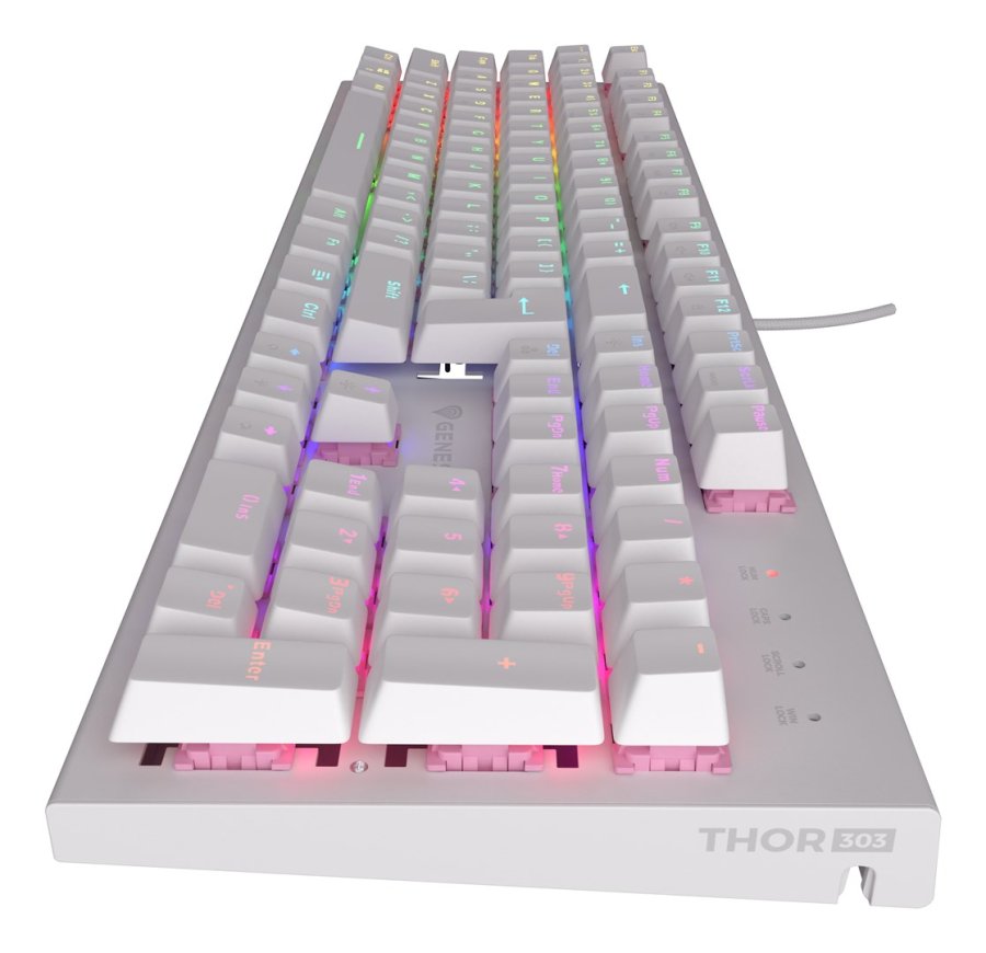 GENESIS Thor 303 tastatur Spil USB QWERTY US engelsk Hvid #3
