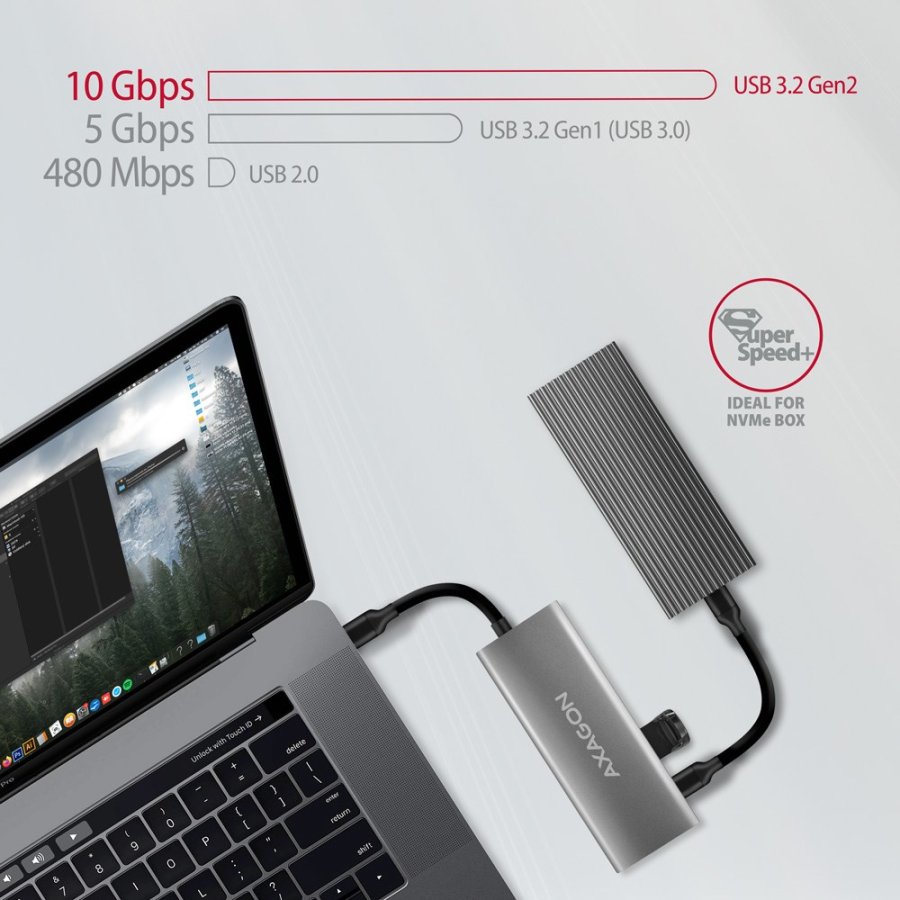 Axagon HMC-5G21 dockingstation Ledningsfrt USB 3.2 Gen 2 (3.1 Gen 2) Type-C Gr #4