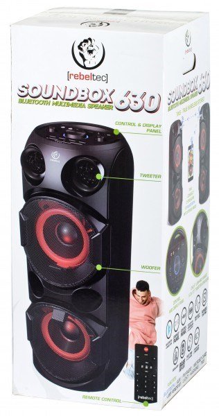 Rebeltec SoundBox 630 b�rbar Bluetooth stereoh�jttaler, sort, 70 W RMS #7