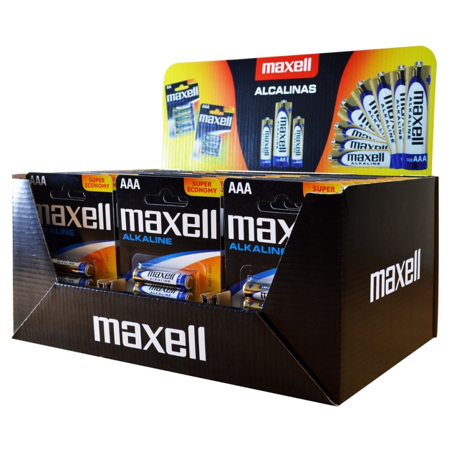 Maxell Alkaline LR03 AAA-batterier, 4-pak i display (30 blisterpakninger/120 batterier) #1