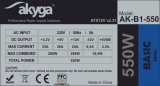 Akyga AK-B1-550 enhed til str�mforsyning 550 W 20+4 pin ATX ATX Gr� #4
