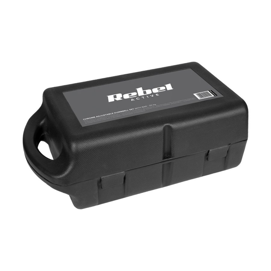 REBEL ACTIVE Krom Justerbare H�ndv�gte i Kuffert 20 kg med V�gtstang #6