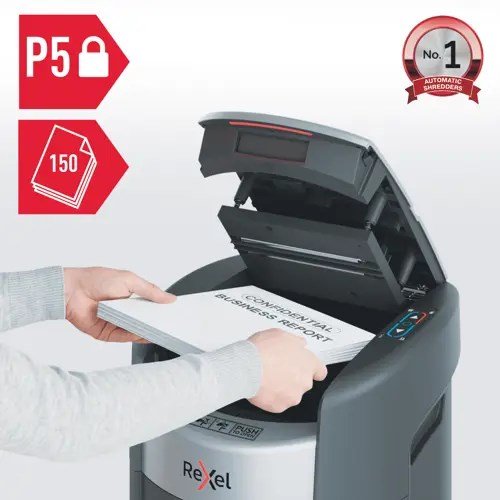 Rexel ShredMax AutoFeed+ 150M automatisk makulator, P5, 150 ark, 15 l affaldsbeholder #2