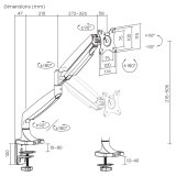 Maclean monitorholder, dobbeltarm, med gasfjeder, 17-45, 16 kg, MC-969 #6
