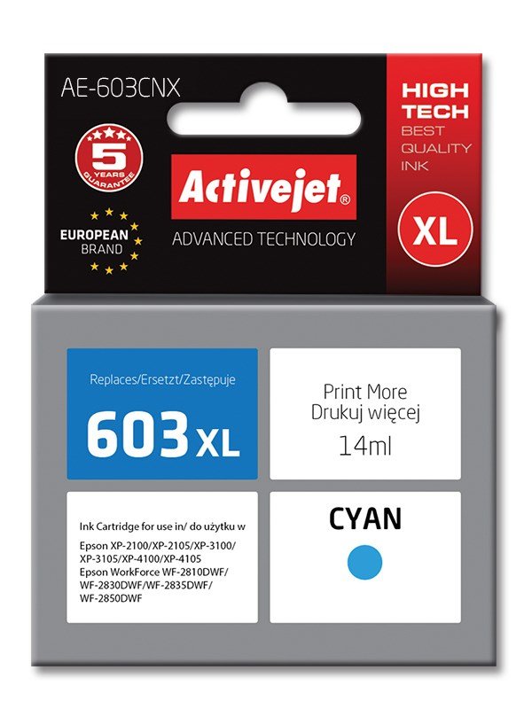 Activejet AE-603CNX Ink (erstatning Epson 603XL T03A24; Supreme; 14 ml; bl) #1