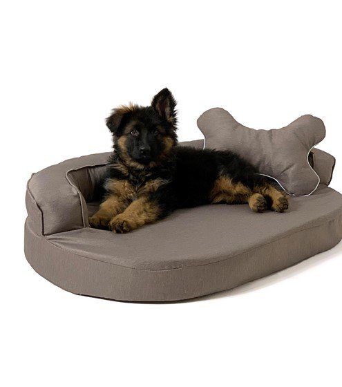GO GIFT Oval sofa - kledyrsseng brun - 100 x 65 x 10 cm #3