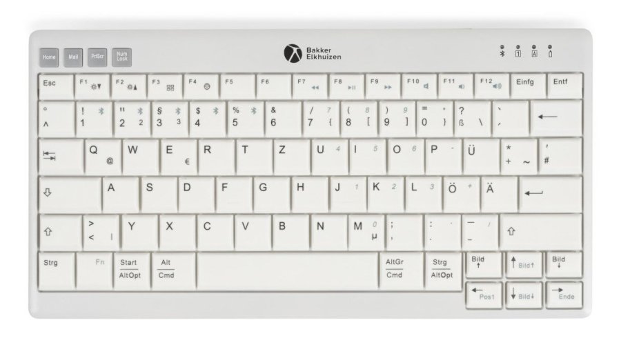 BakkerElkhuizen UltraBoard 950 V2 tastatur Hjem USB + Bluetooth QWERTY UK engelsk M�rkegr�, Lys gr� #1