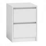 Topeshop K2 BIEL sengelampe & sengebord 2 skuffe(r) Hvid #1