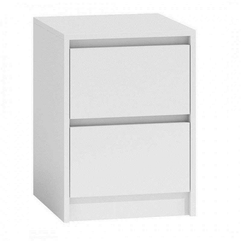 Topeshop K2 BIEL sengelampe & sengebord 2 skuffe(r) Hvid #1