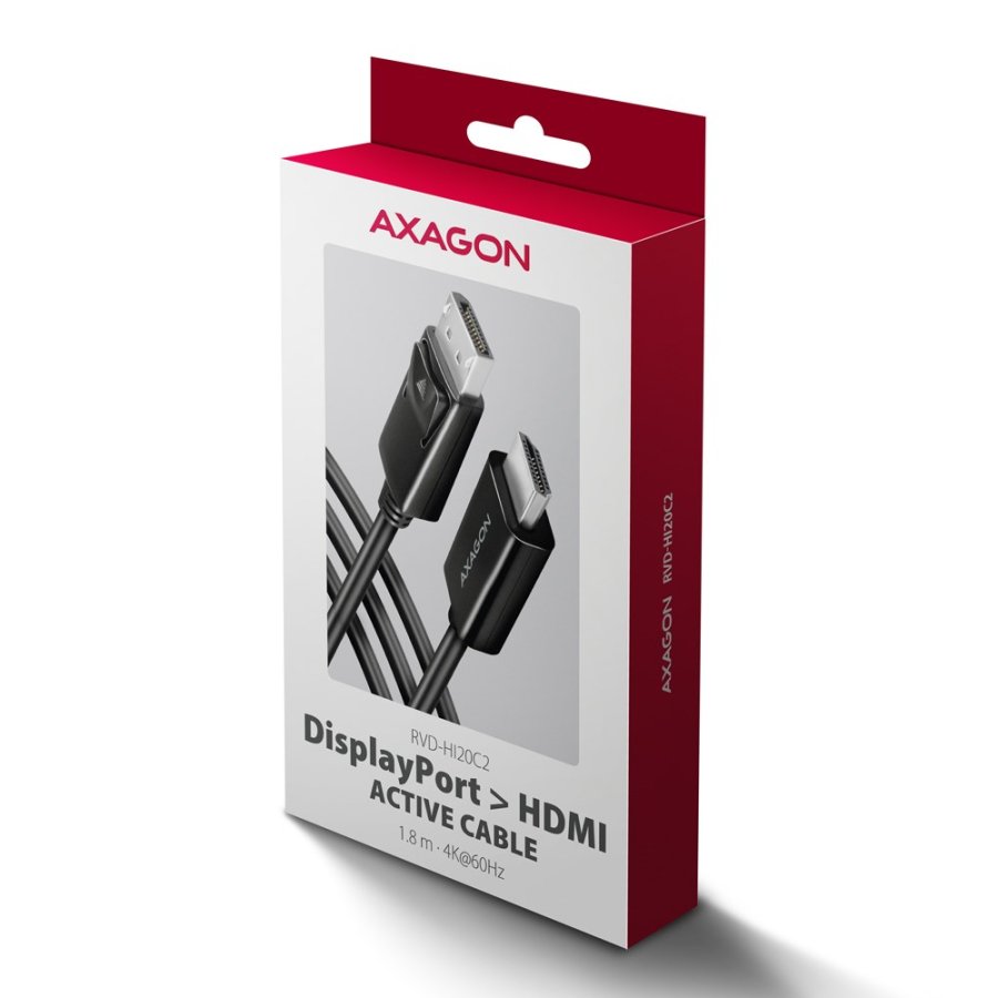 Axagon RVD-HI20C2 videokabel adapter 1,8 m DisplayPort HDMI Sort #8