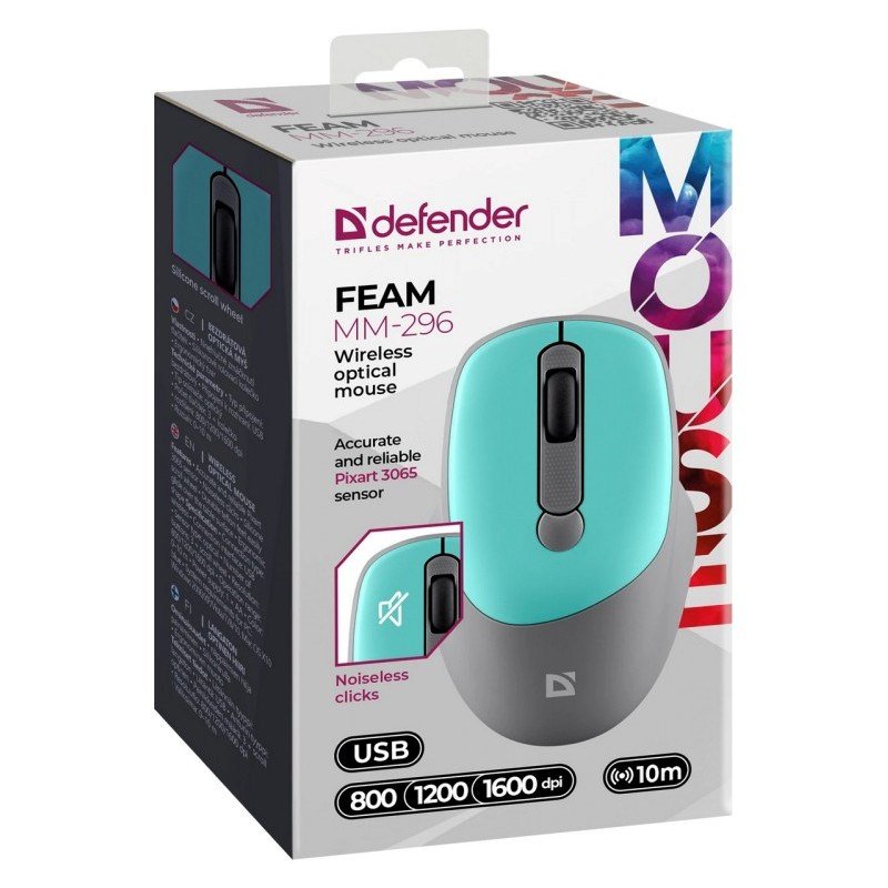 MOUSE DEFENDER FEAM MM-296 RF SILENT MINT #6