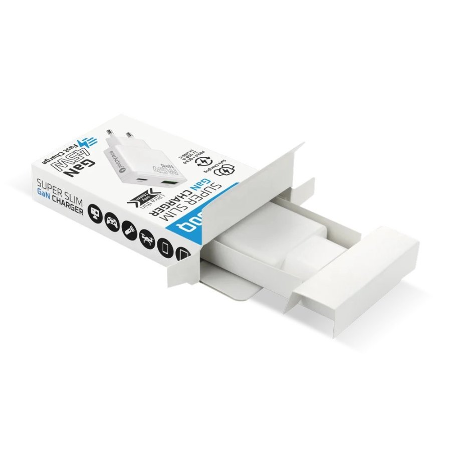 Charger GaN 1x USB-C, 1x USB Quick Charge 3.0 45W PD white #7