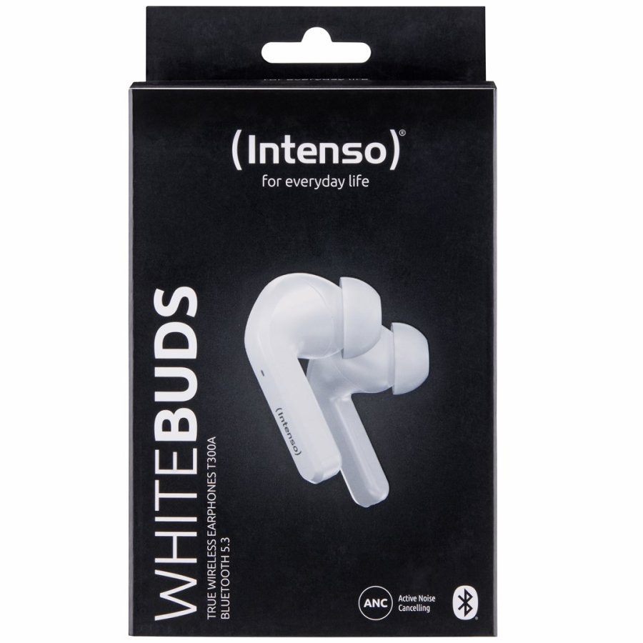 Intenso White Buds T302A Hovedtelefoner True Wireless Stereo (TWS) I rerne Opkald/Musik/Sport/Hverdag USB Type-C Bluetooth Hvid #1