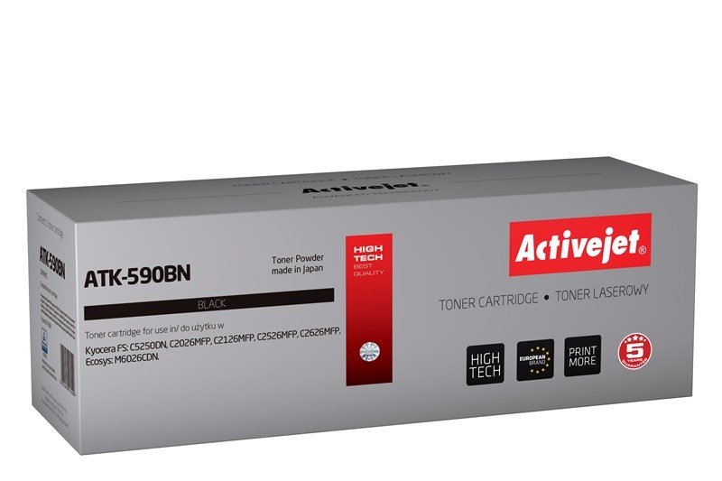 Activejet Tonerpatron ATK-590BN (Kyocera erstatning TK-590BK; Supreme; 7000 sider; sort) #1