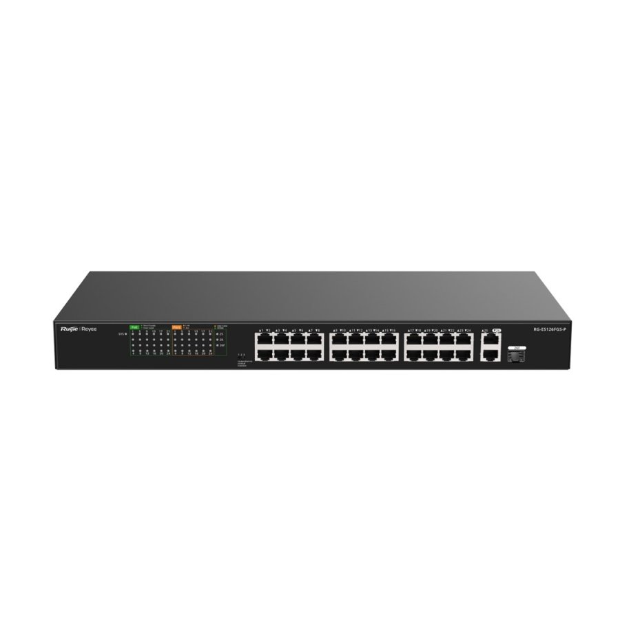 Ruijie Networks RG-ES126FGS-P netv�rksswitch Ikke administreret L2 Gigabit Ethernet (10/100/1000) Str�m over Ethernet (PoE) Sort #5