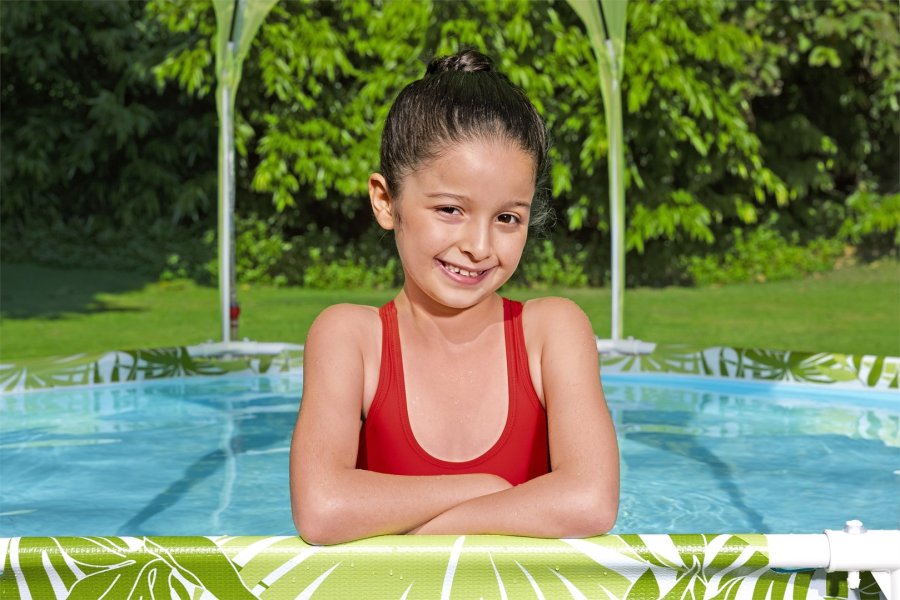 Bestway 56432 / 23 swimmingpool til over jorden Indrammet pool Rund 1688 L Bl�, Gr�n, Hvid #13