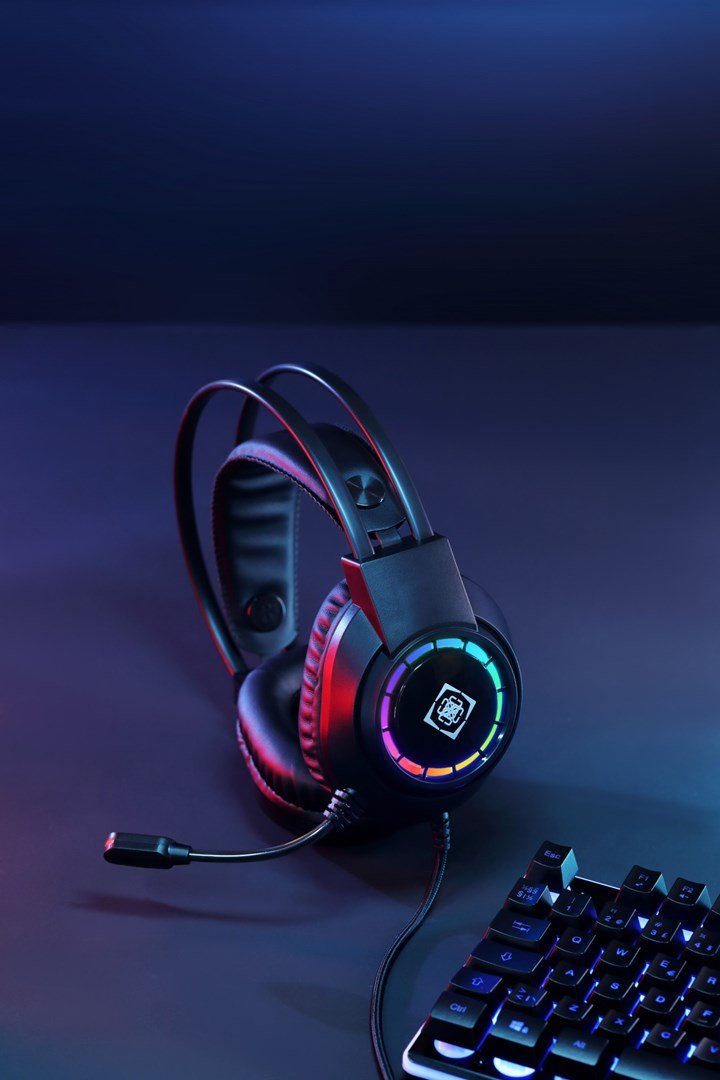 Deltaco Gaming DH220 USB Stereo Gaming Headset, RGB, Black #11