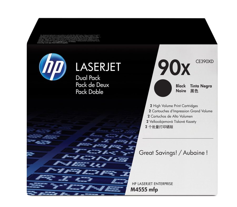 HP Originale 90X LaserJet-tonerpatroner med h�j kapacitet, sort, 2-pak #1