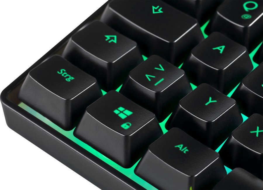 Deltaco Gaming DK240, Mini RGB Membran 60 % tastatur, halvgennemsigtigt etui, sort #5