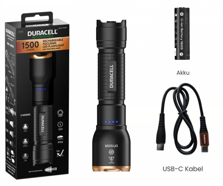 Duracell DF1500R Lommelygte sort #6