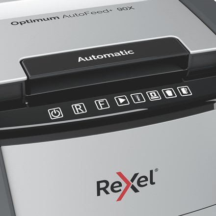 Rexel AutoFeed+ 90X papirmakulator Krydsmakulering 55 dB Sort, Gr #4