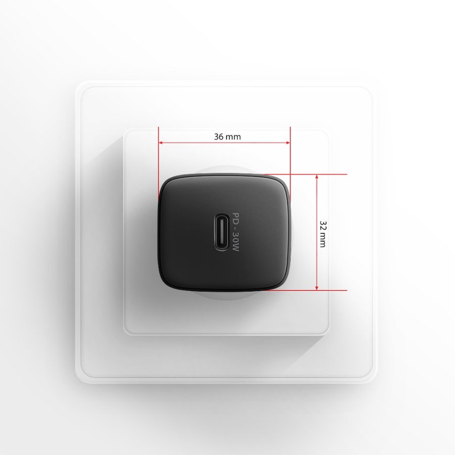 Axagon ACU-PD30 kroviklis jungiama tinkl PD 30W, 1x port USB-C, PD3.0/QC3.0/AFC/FCP/Apple Juoda Mobiltelefon, Smartphone, SmartWatch, Tablet, Universel, Ur Sort Vekselstrm Hurtig opladning Indendrs #7
