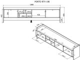 Cama RTV PORTO 3D-skab 190x38x50 eg/sort #4