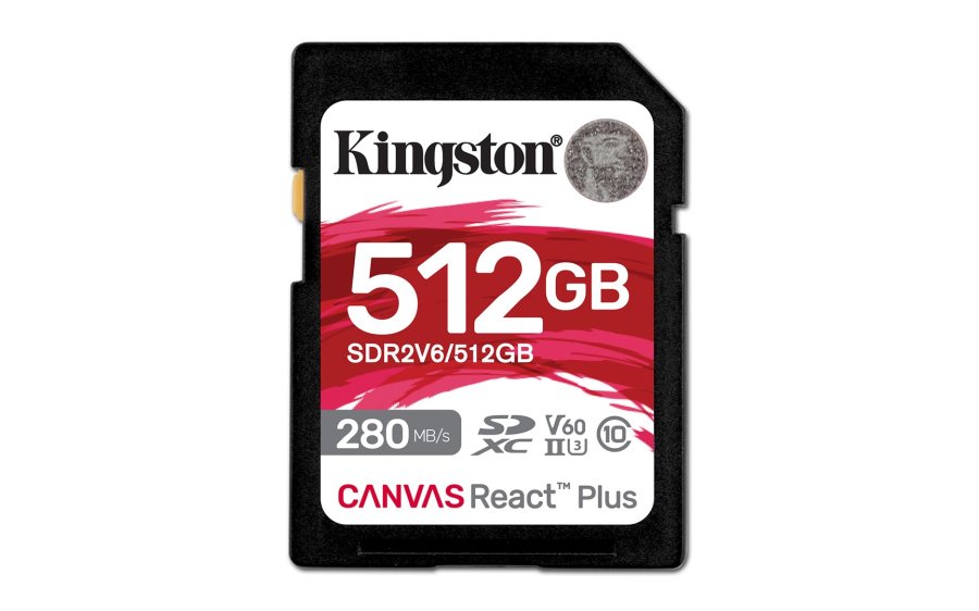 Kingston Technology 512 GB Canvas React Plus SDXC UHS-II 280R/150W U3 V60 til fuld HD/4K #1