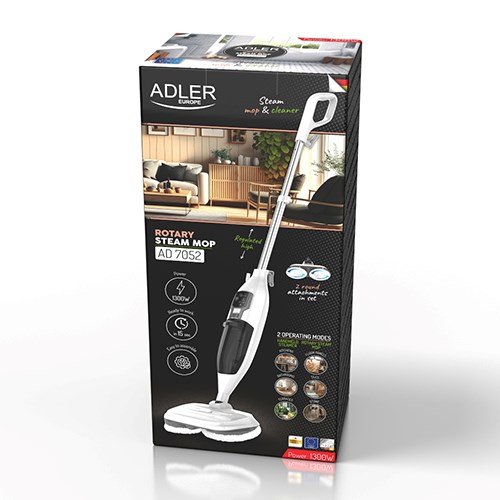Adler AD 7052 Roterende dampmoppe hvid #4