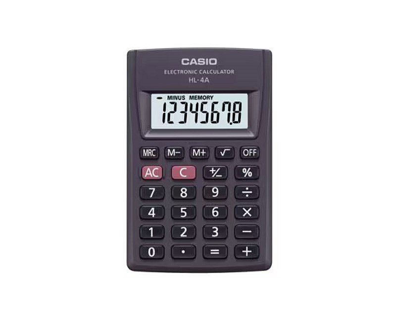CASIO HL-4A-B 8-cifret lommeregner 56x87mm sort #1