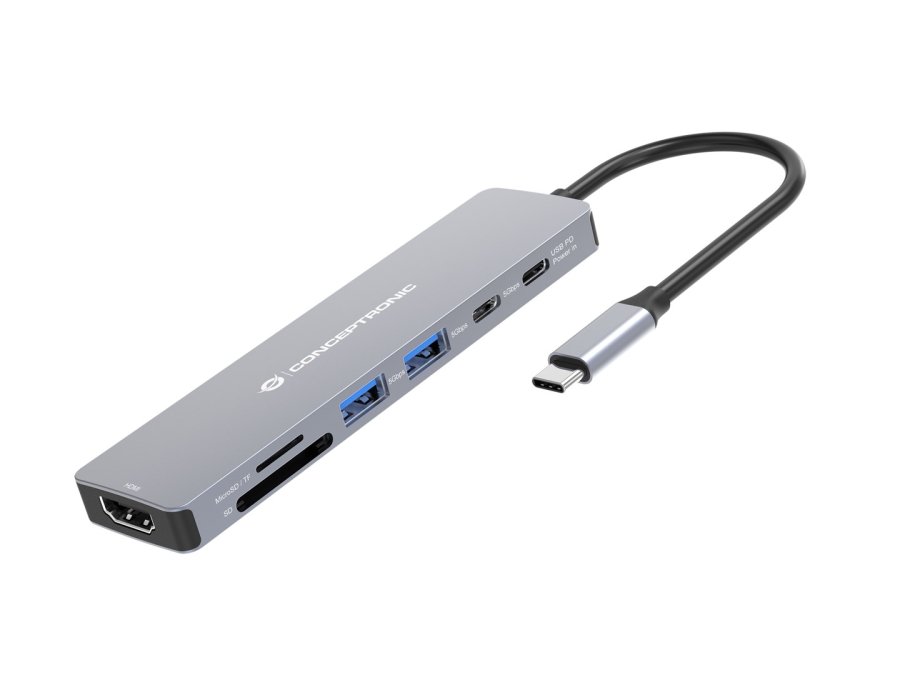 Conceptronic DONN28G dockingstation Ledningsf�rt USB 3.2 Gen 1 (3.1 Gen 1) Type-C Gr� #1