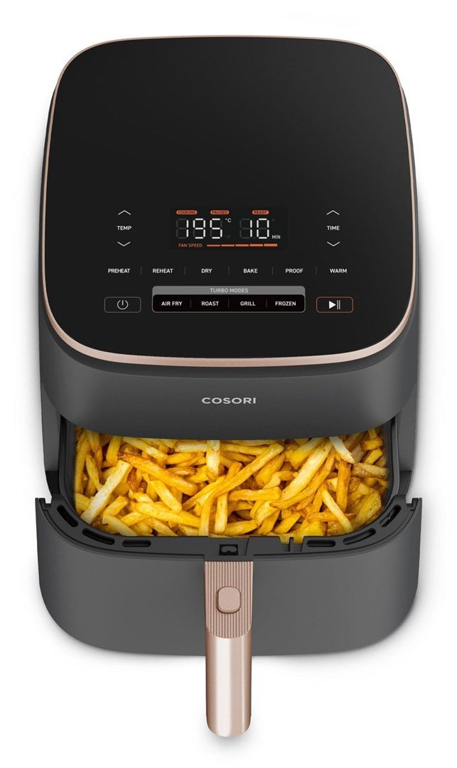 Cosori Turbo Blaze Chef Edition Enkelt 6 L Enkeltstende 1725 W Varmluftsteger Sort, Lyserd guld #4