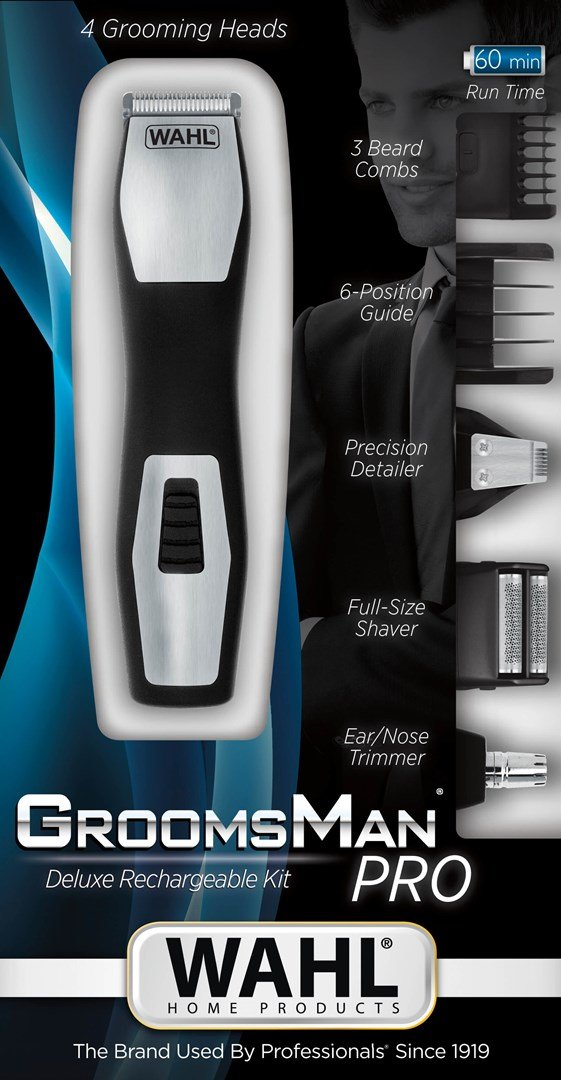 Wahl GroomsMan Pro Batteri Sort, Rustfrit stl #2