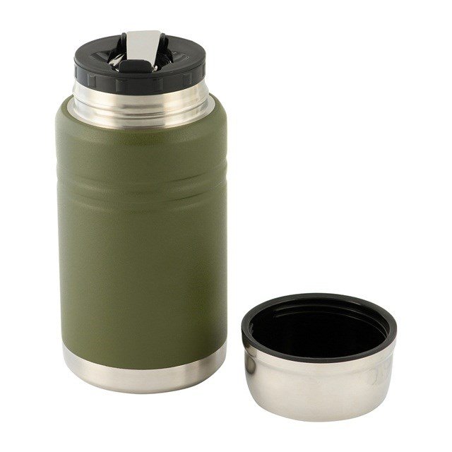 M-Tac UN-R02-750A Termos til mad med sammenklappelig ske i rustfrit stl, 750 ml, olivenfarvet #4