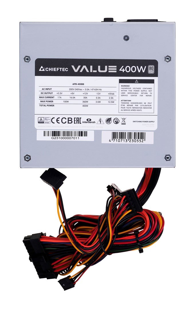 Chieftec Value APB-400B8 enhed til str�mforsyning 400 W 20+4 pin ATX PS/2 S�lv #3