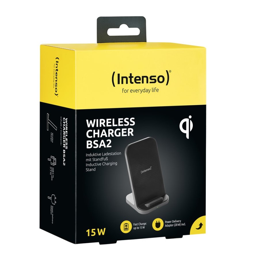 Intenso BSA2 Smartphone Sort USB Trdls opladning Hurtig opladning Indendrs #3