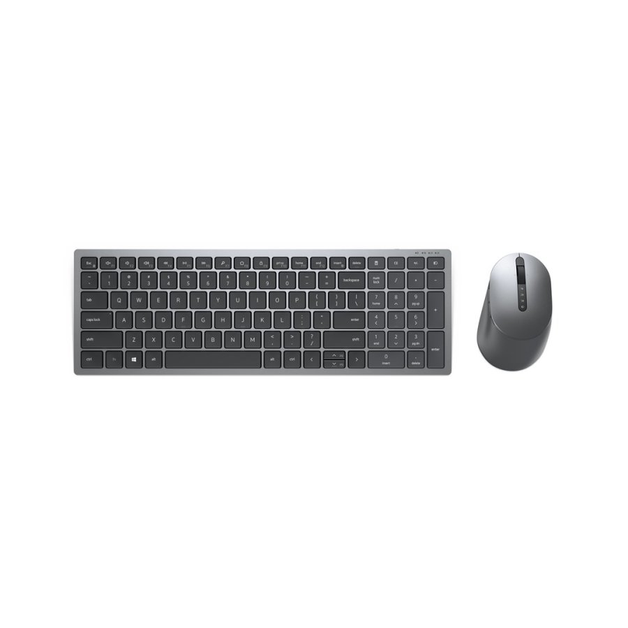 DELL KM7120W tastatur Mus inkluderet Kontor RF tr�dl�s + Bluetooth QWERTZ Tysk Gr�, Titanium #1